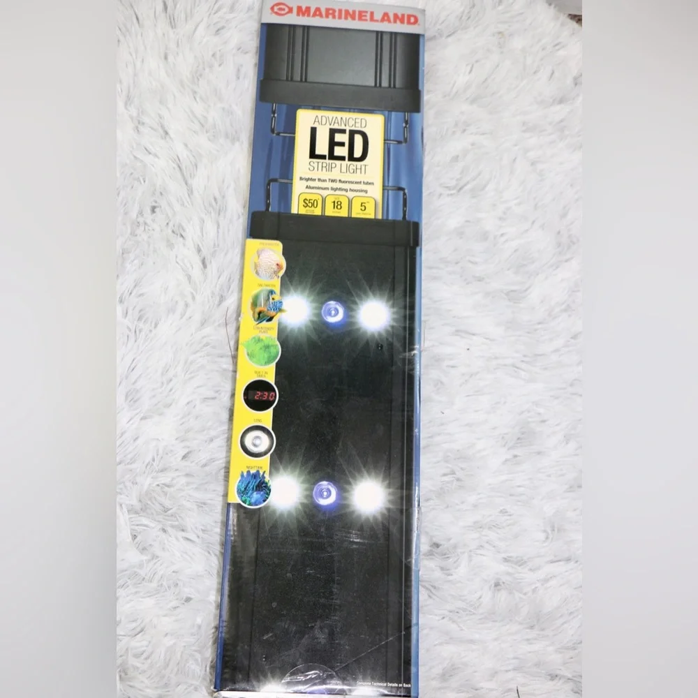 Marineland LED Aquarium Light 18” Strip Bright Output Fish Tank Light New